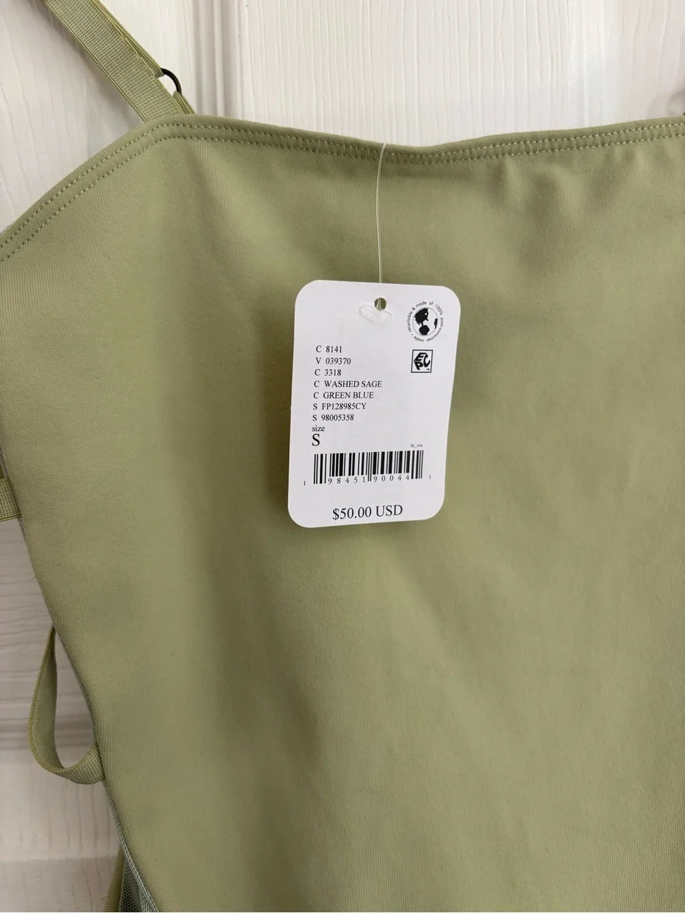 Free People Intimately NEW On My Side Strappy Side Cutout Green Bodysuit, Size S